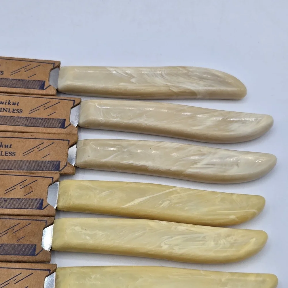 Lot‎ of 6 Vintage Quikut Quikkle Steak Knives 1960s